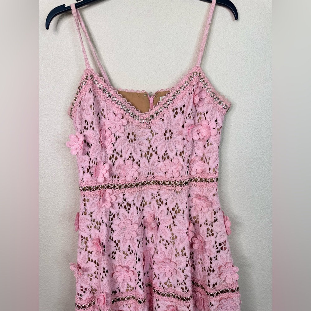 MICHAEL Michael Kors Pink Lace Floral A-Line Dress - Picture 5 of 9
